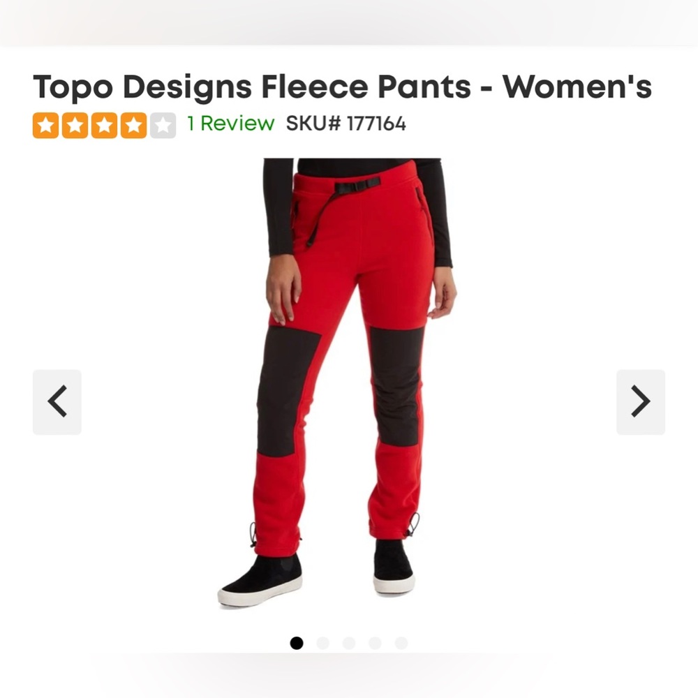 NWT - Topo Designs - Fleece Pants - Red (rare color available!) XS - Never Worn